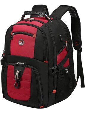 Women's Red Travel Laptop Bag College Business Work School Backpack
